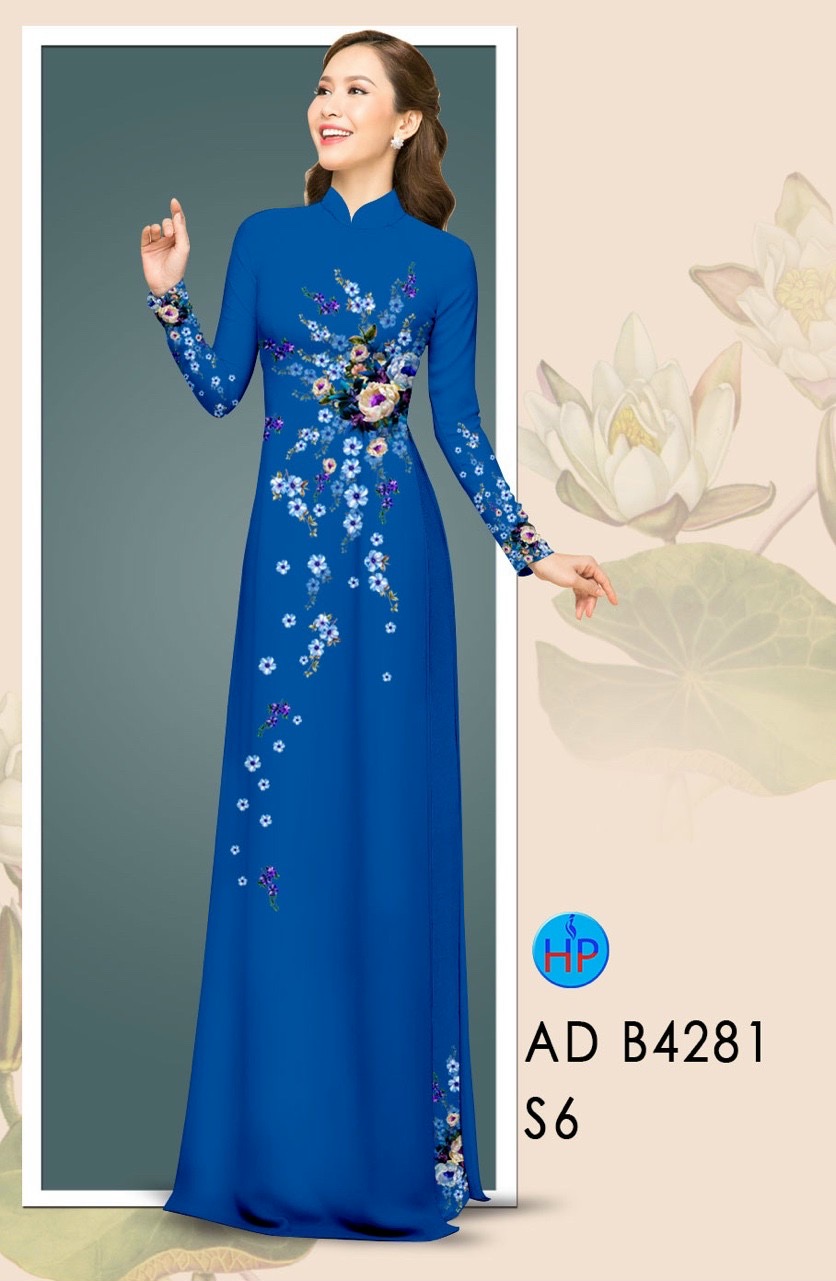 Vải áo dài hoa ngay eo AD B4281 - Ảnh 4
