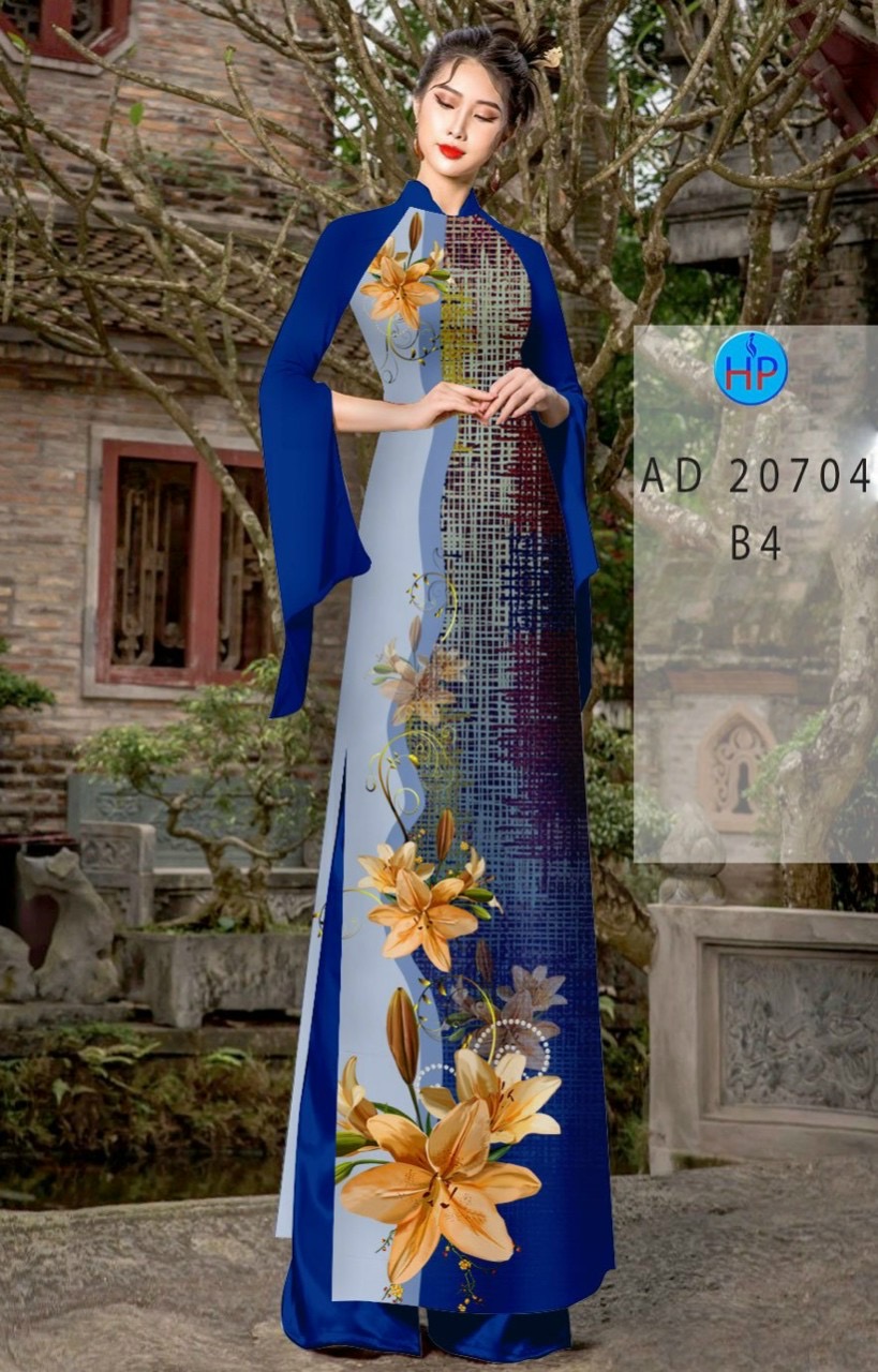 Vải áo dài hoa ly ad 20704 - Ảnh 3