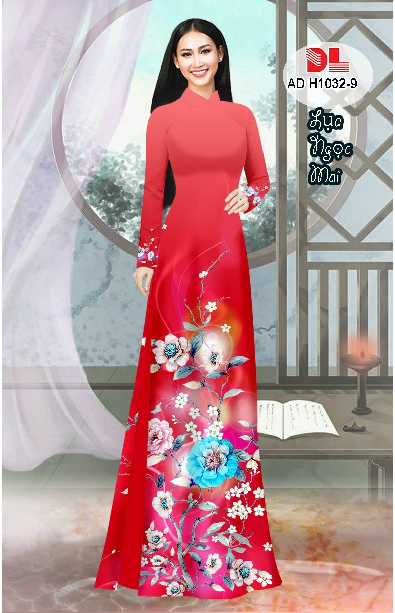 Vải áo dài hoa 3d DLadh-1032 - Ảnh 9
