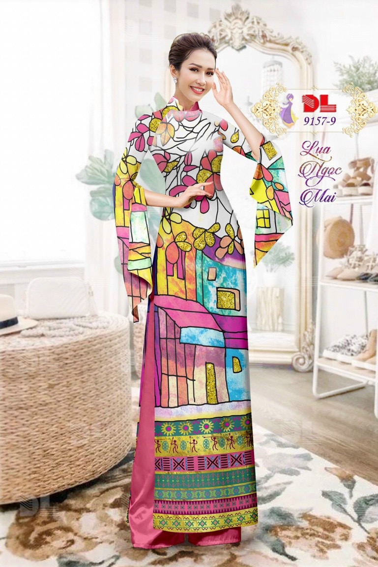 Vải áo dài hoa văn DL-9157 - Ảnh 3