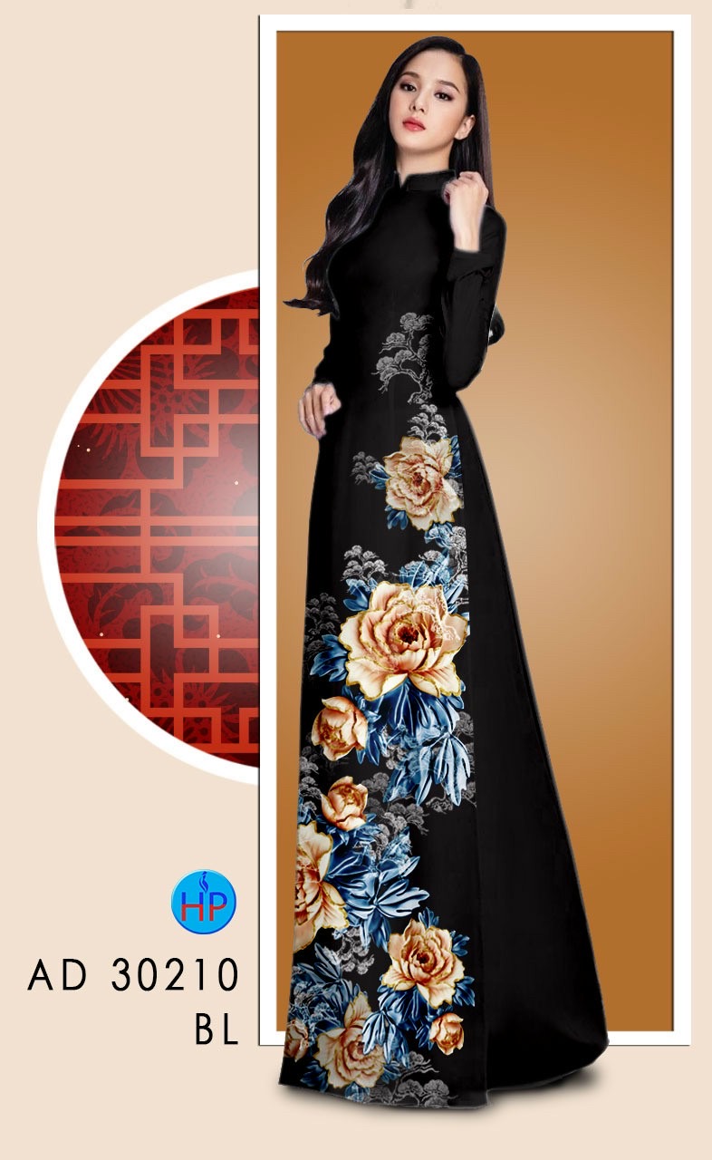 Vải áo dài hoa 3d AD 30210