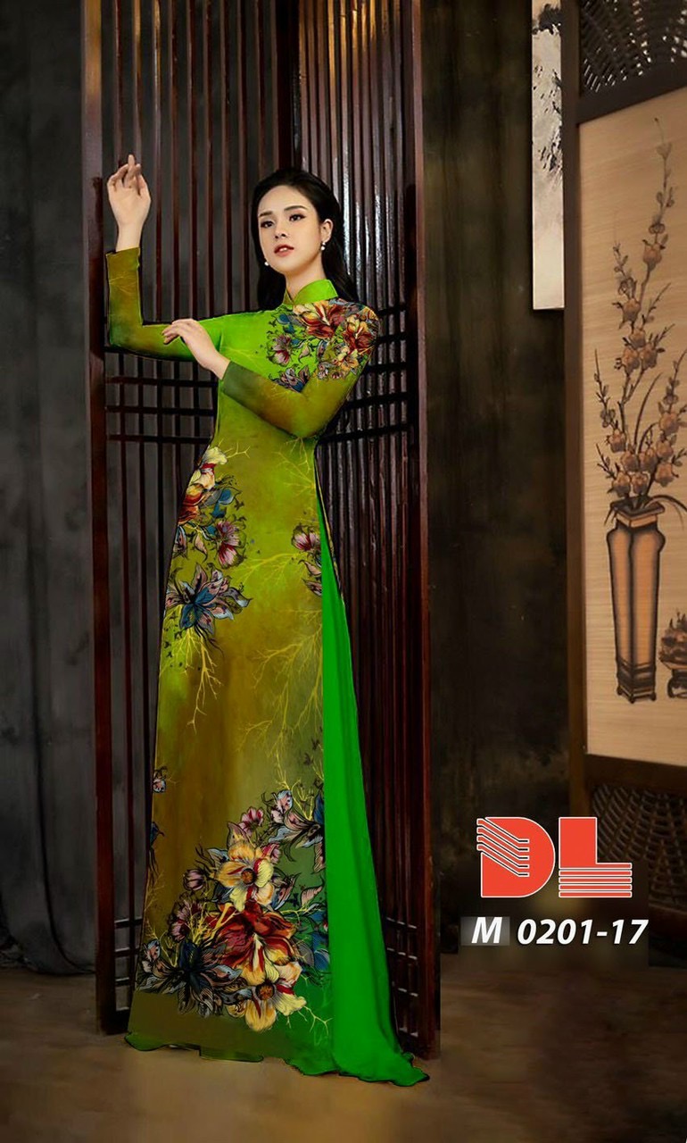 Vải áo dài hoa 3d Dlm-0201 - Ảnh 5