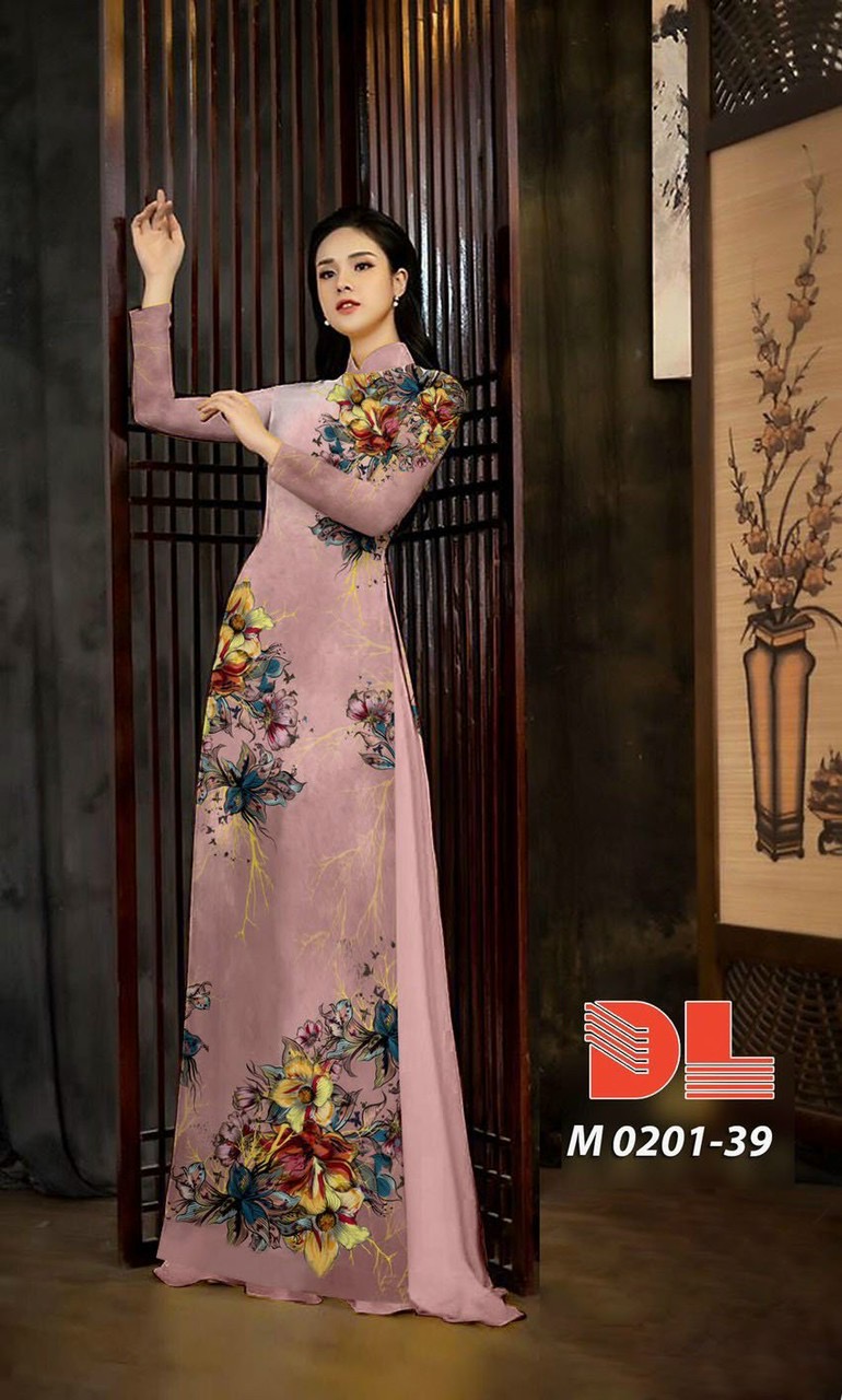 Vải áo dài hoa 3d Dlm-0201 - Ảnh 8