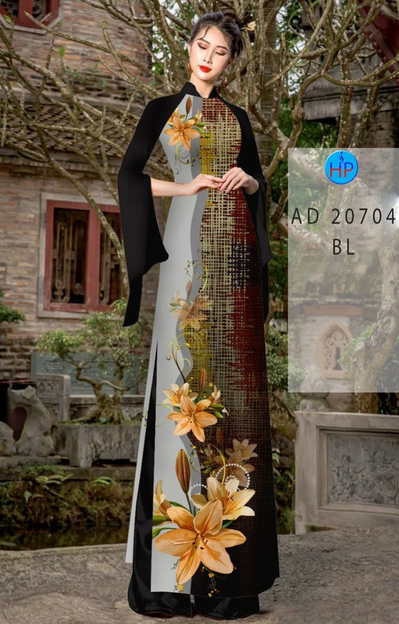 Vải áo dài hoa ly ad 20704 - Ảnh 5