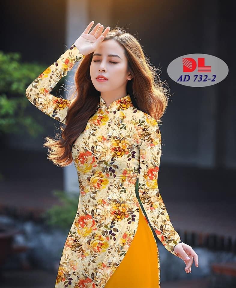 Vải áo dài hoa nguyên áo Dlad-732 - Ảnh 7