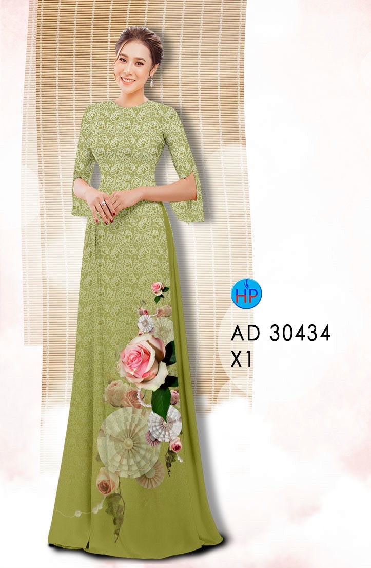 Vải áo dài hoa hồng AD 30434 - Ảnh 3