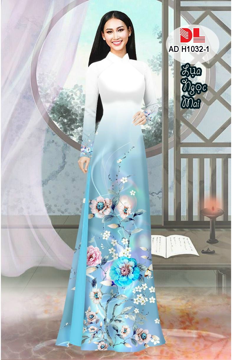 Vải áo dài hoa 3d DLadh-1032 - Ảnh 7