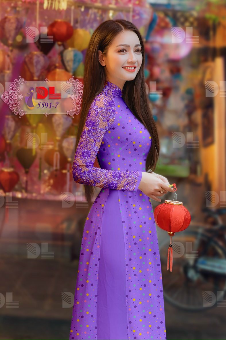 Vải áo dài chấm bi dl-5591 - Ảnh 7