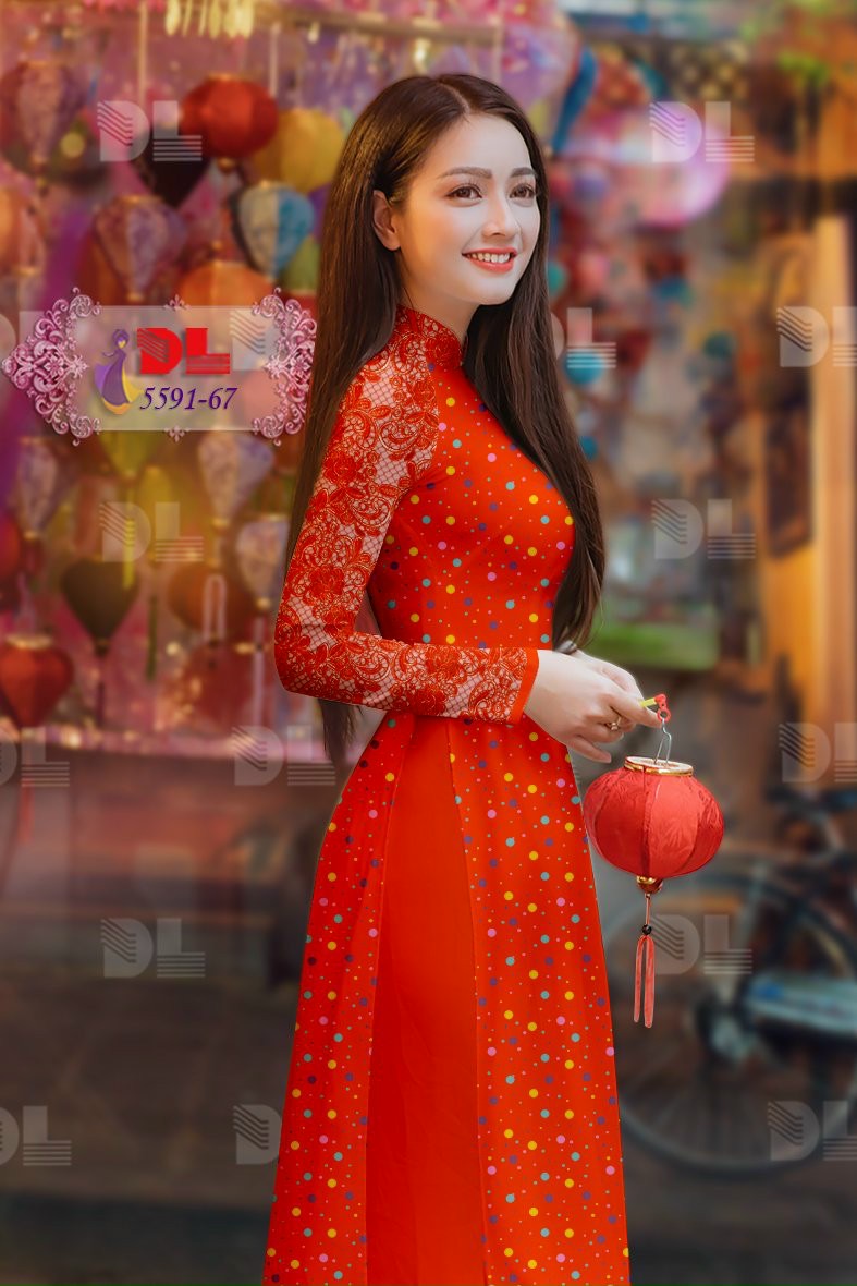 Vải áo dài chấm bi dl-5591 - Ảnh 12