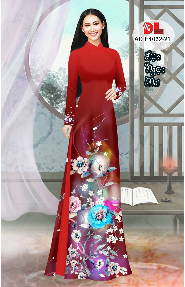 Vải áo dài hoa 3d DLadh-1032 - Ảnh 12