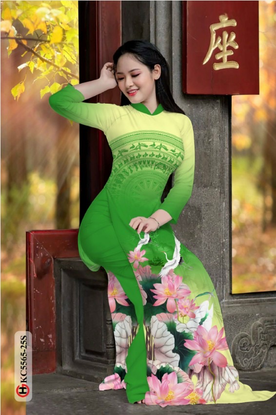 Vải áo dài hoa sen Kc5565 - Ảnh 12