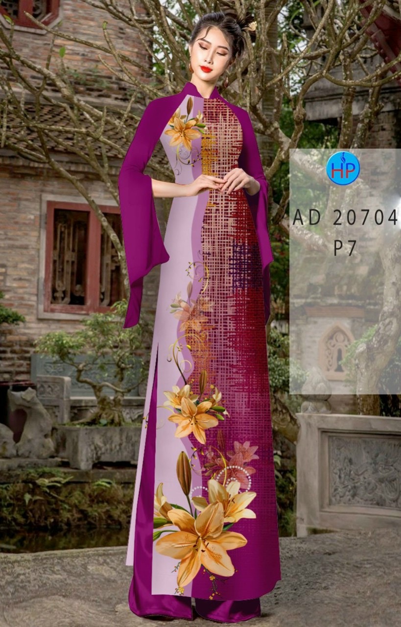 Vải áo dài hoa ly ad 20704 - Ảnh 9