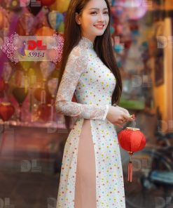 Alternative view of Vải áo dài chấm bi dl-5591