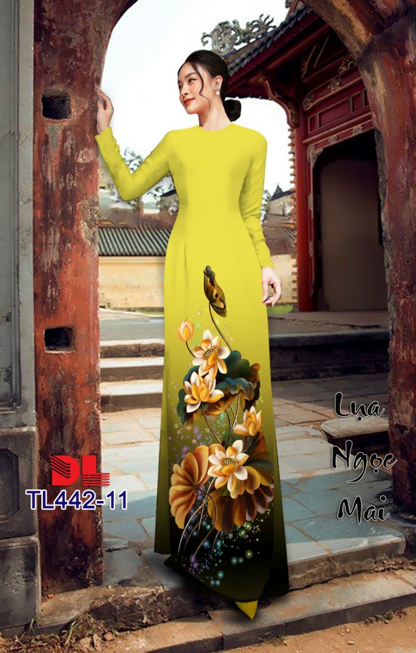 Vải áo dài hoa sen dltl-442 - Ảnh 8