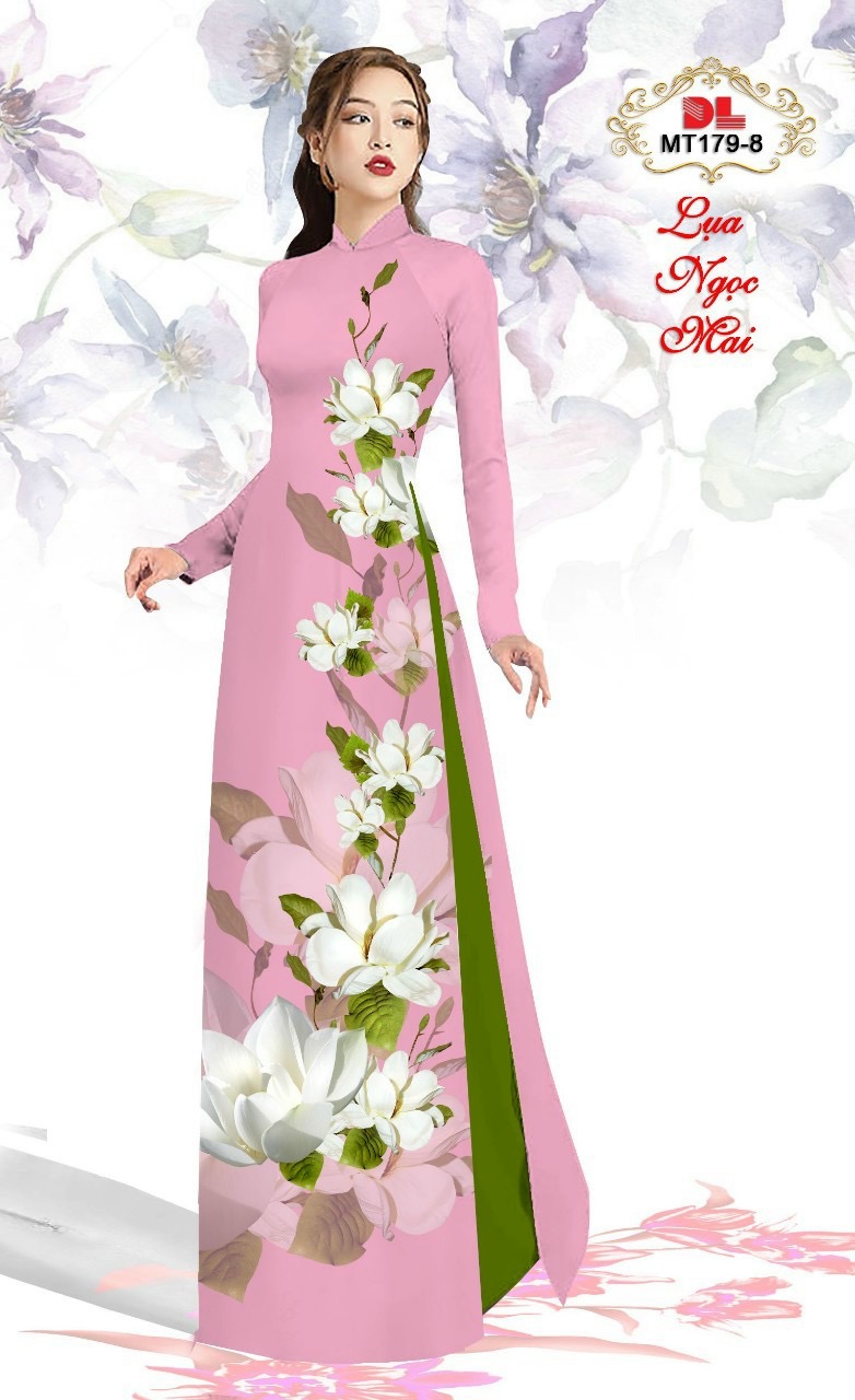 Vải áo dài hoa 3d Dlmt-179
