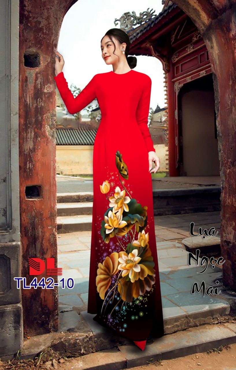 Vải áo dài hoa sen dltl-442 - Ảnh 12