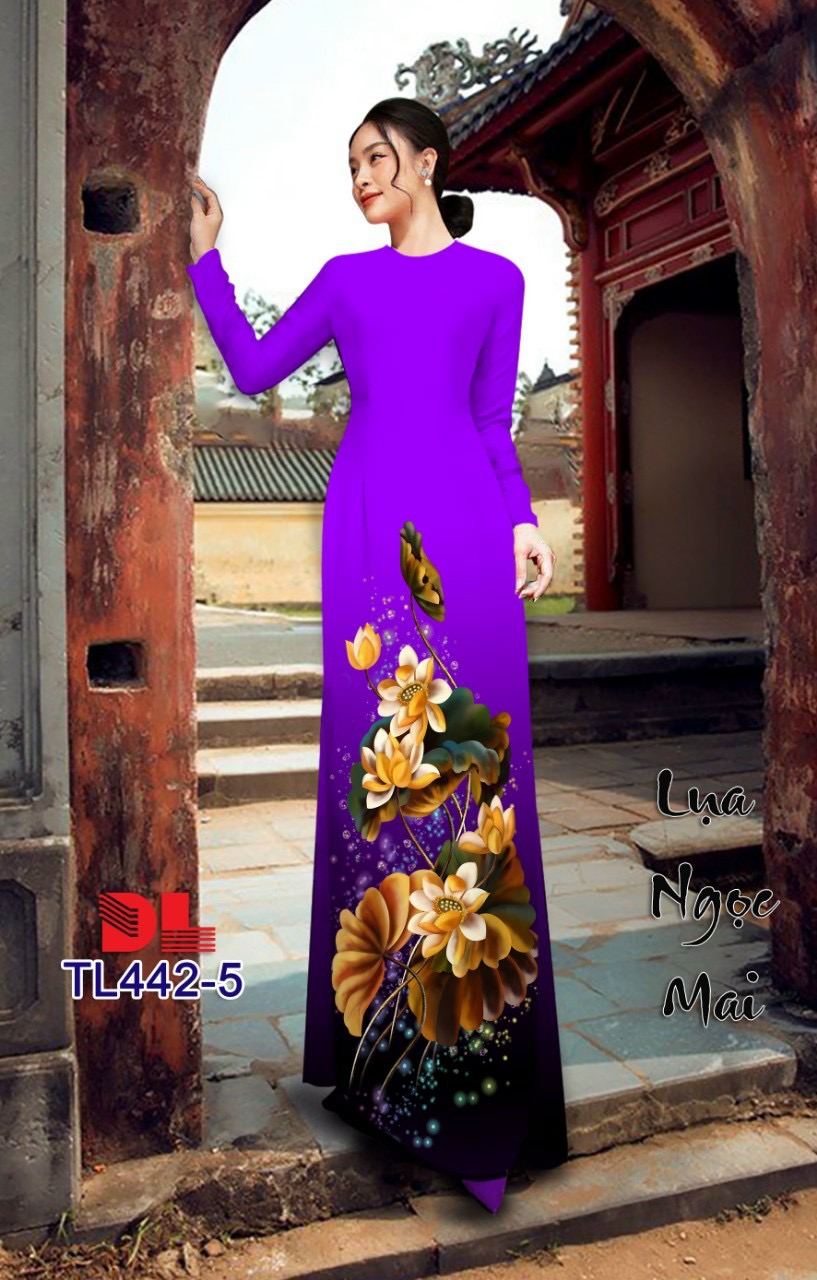 Vải áo dài hoa sen dltl-442 - Ảnh 7