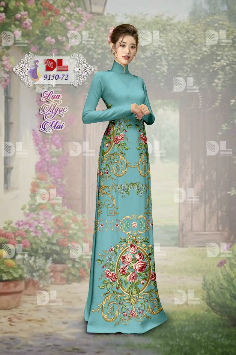Vải áo dài hoa văn dl-9150 - Ảnh 5