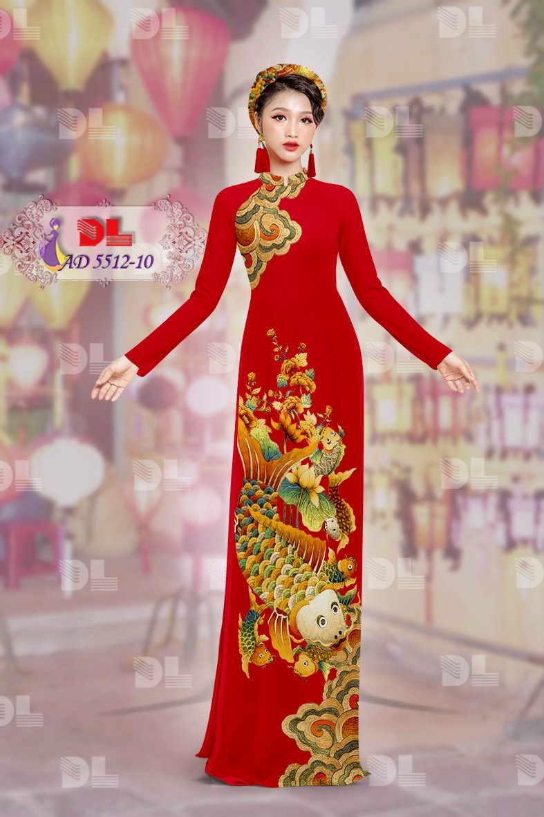 Vải áo dài hoa văn dlad-5512