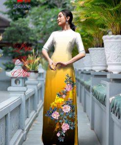 Vải áo dài hoa 3d dltl-445