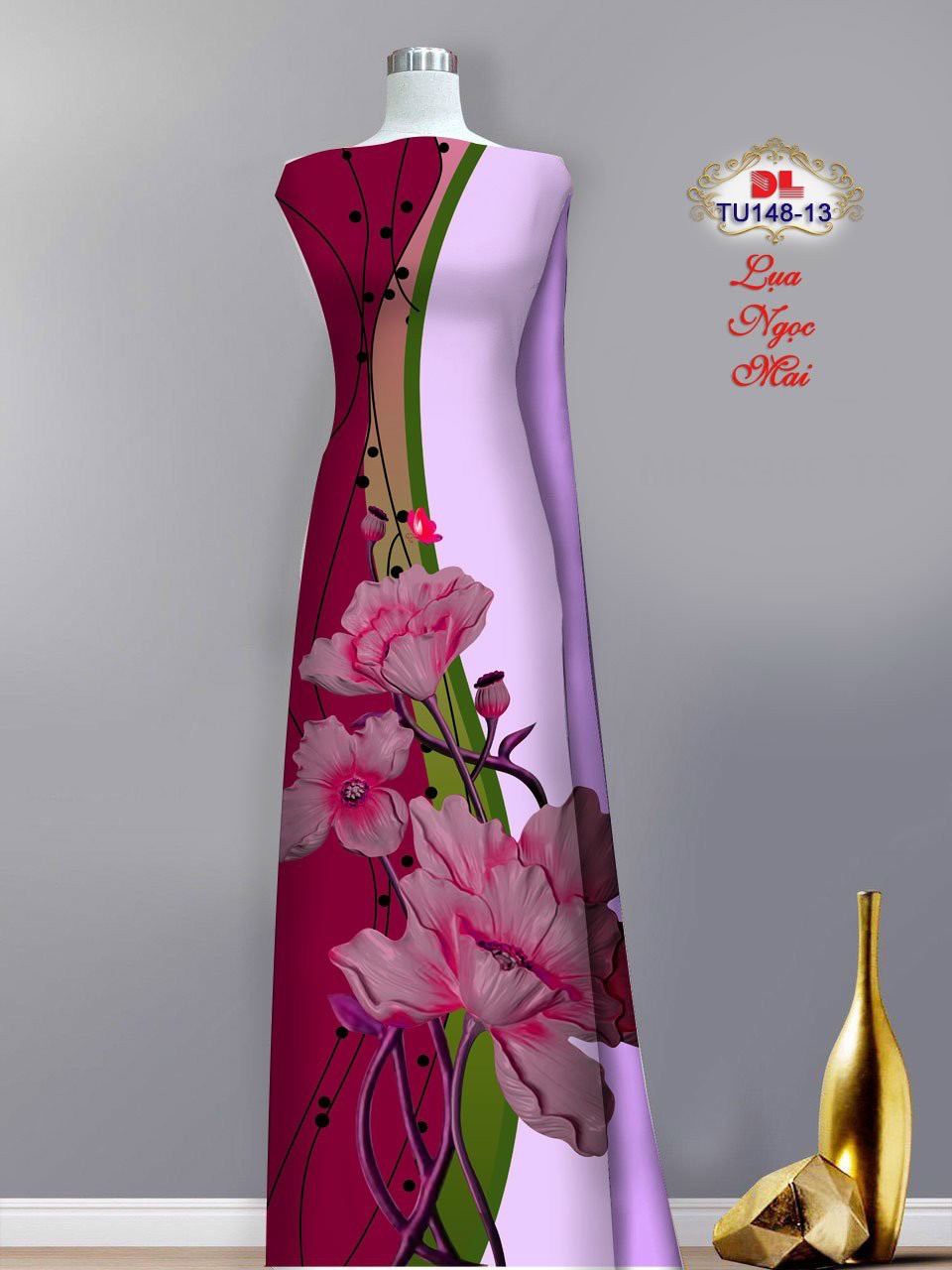 Vải áo dài phong cảnh dltu-148 - Ảnh 6