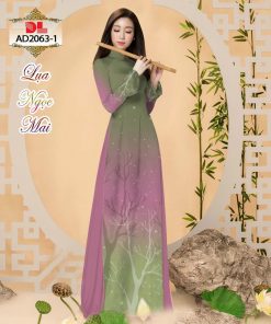 Alternative view of Vải áo dài hoa văn Dlad-2063