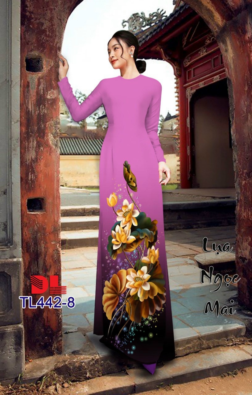 Vải áo dài hoa sen dltl-442 - Ảnh 9