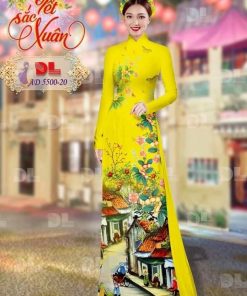 Vải áo dài phong cảnh dlad-5500
