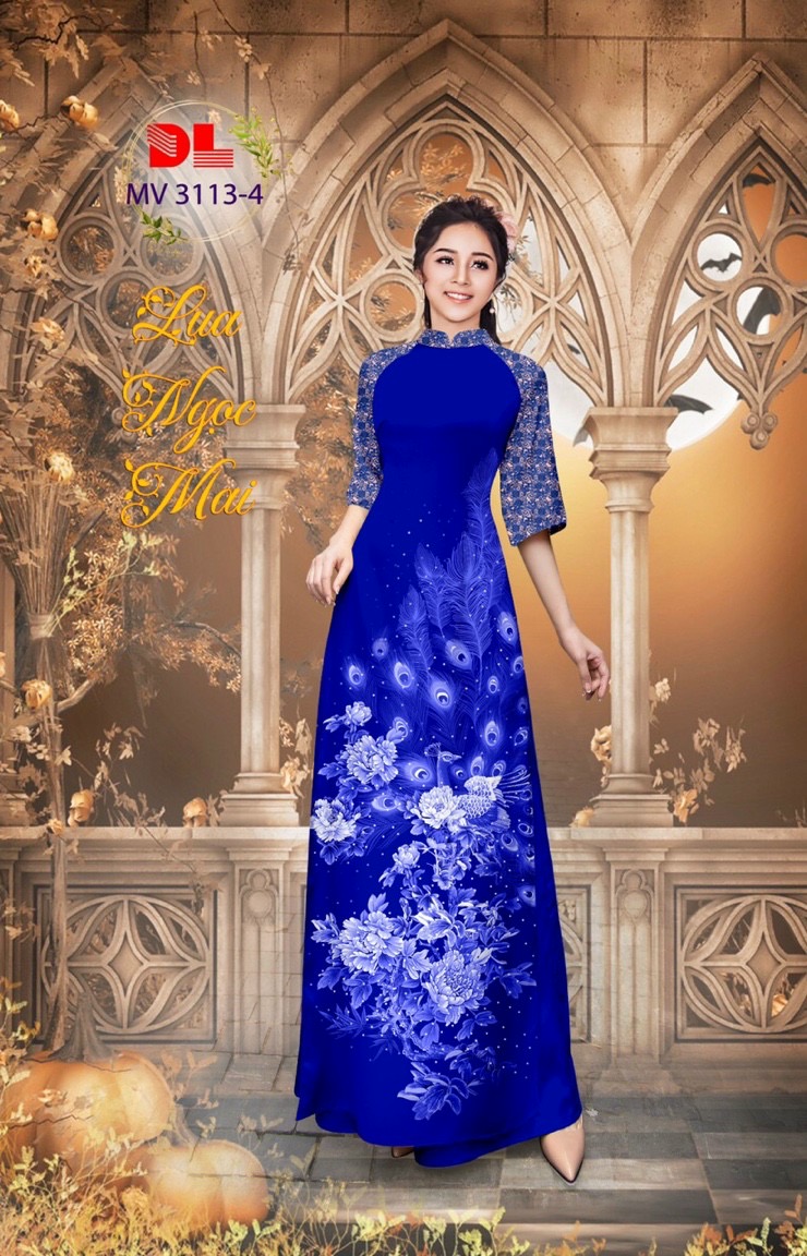 Vải áo dài chim công cò Dlmv-3113 - Ảnh 7