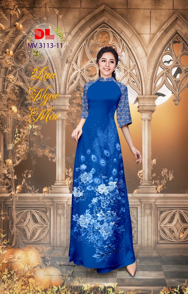 Vải áo dài chim công cò Dlmv-3113 - Ảnh 5