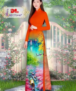 Alternative view of Vải áo dài phong cảnh Dlad-5514