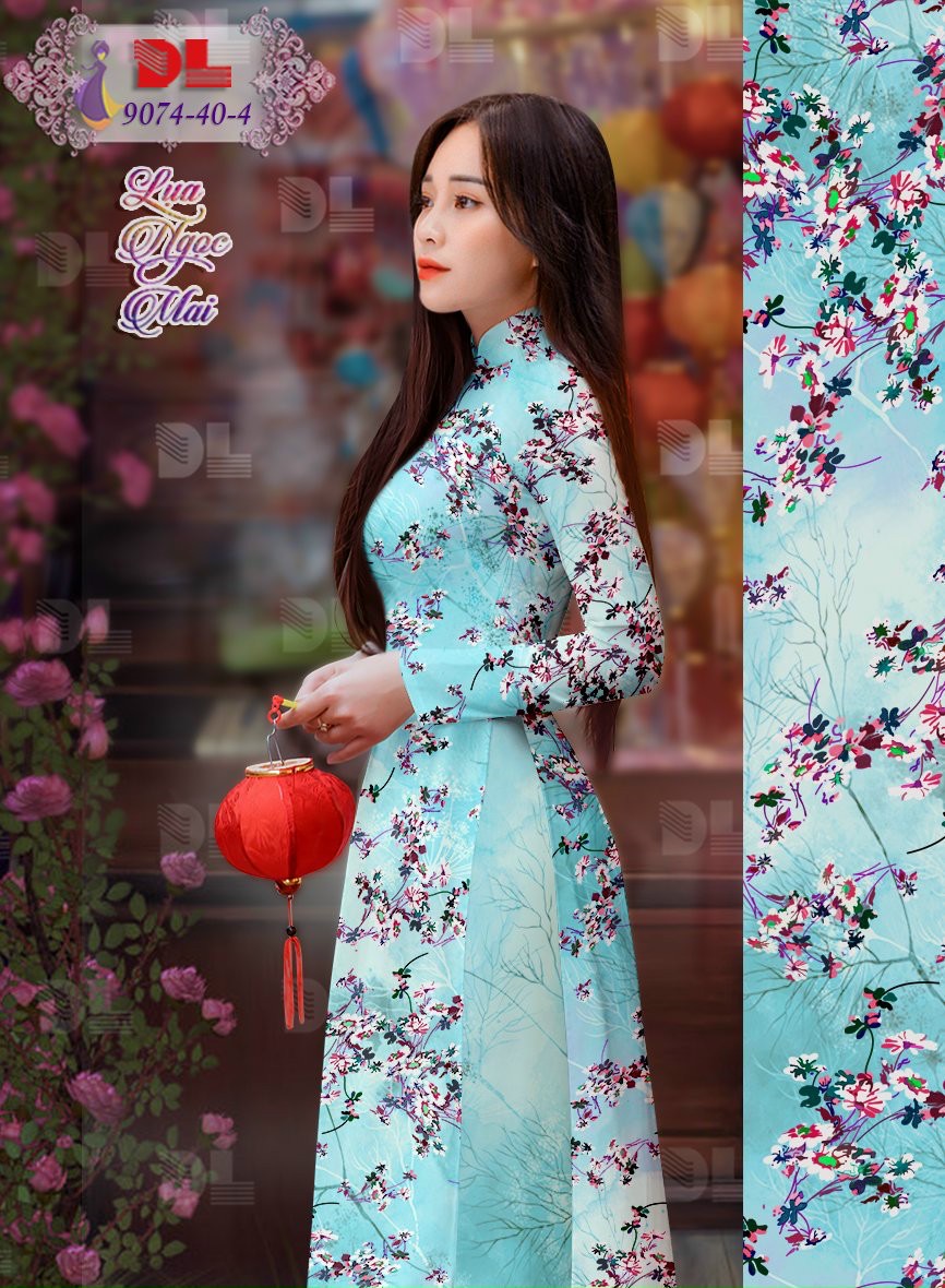 Vải áo dài hoa nhí dl-9074 - Ảnh 3