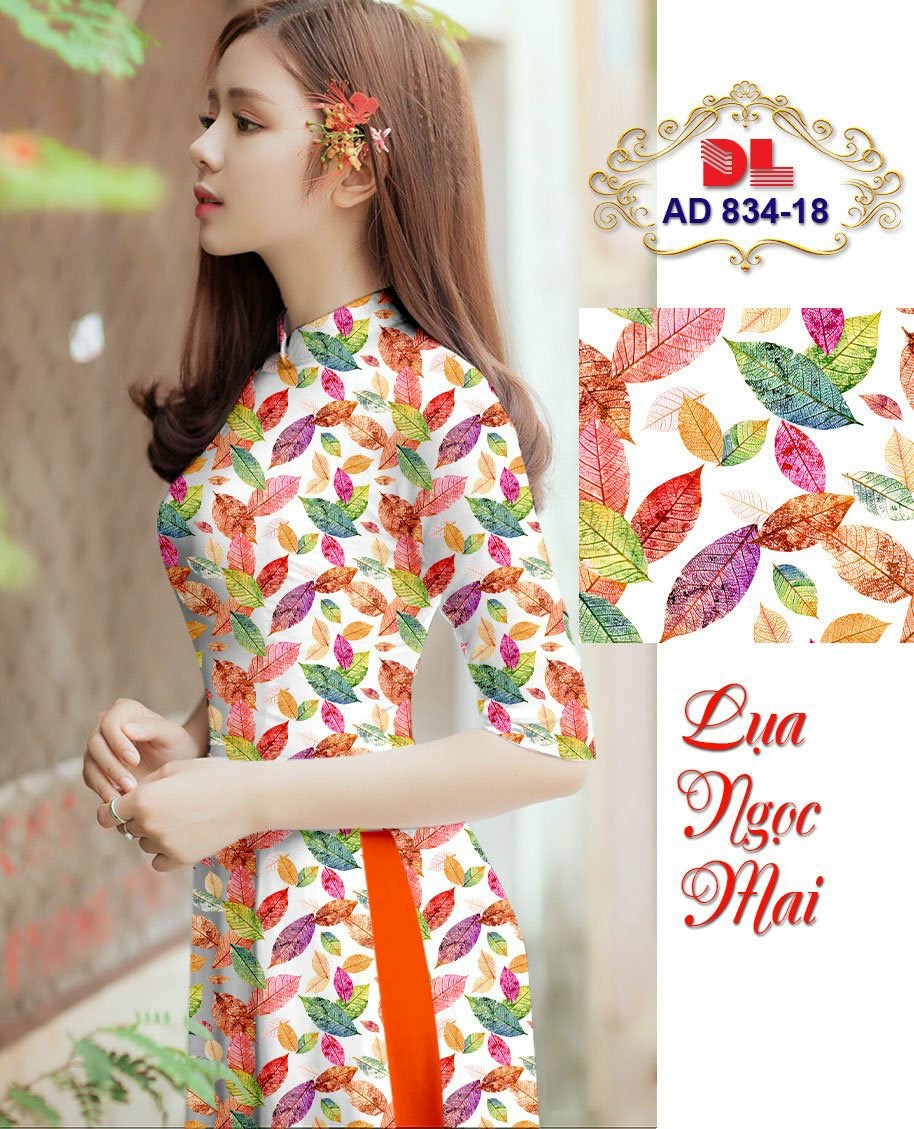 Vải áo dài chiếc lá Dlad-834