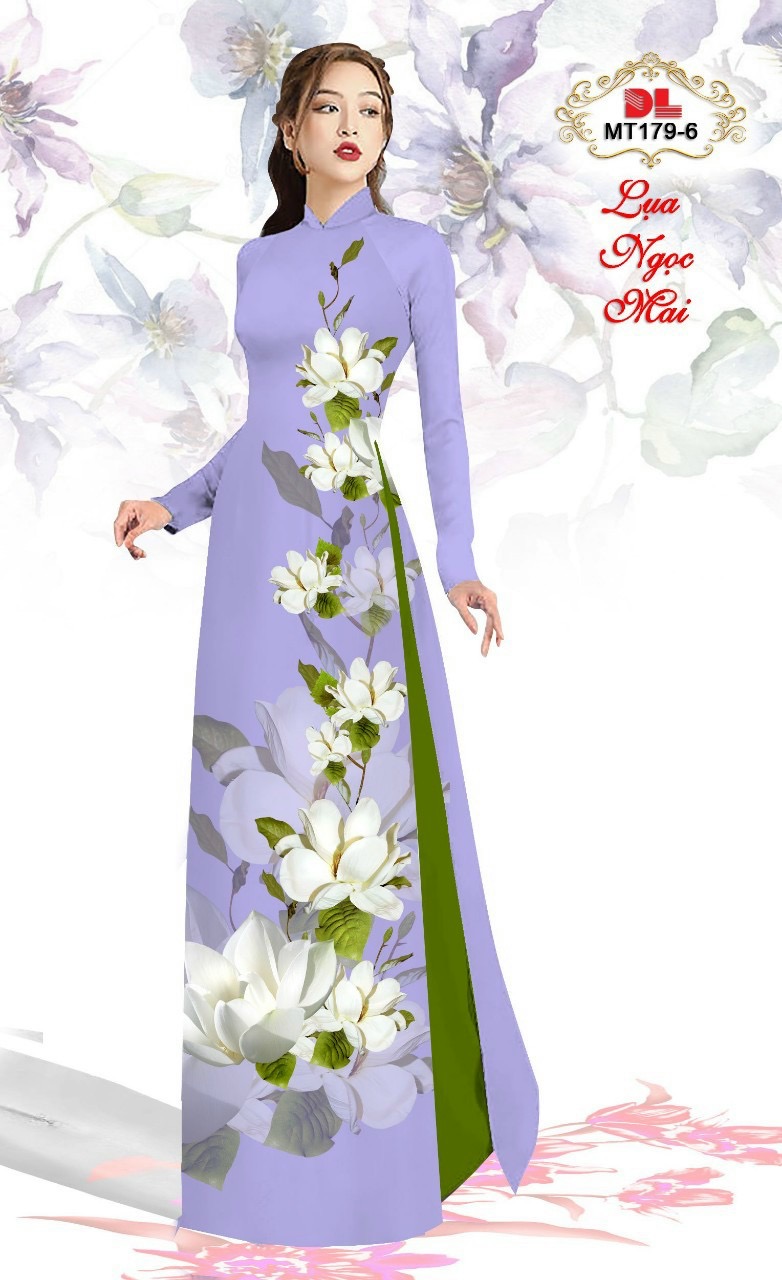 Vải áo dài hoa 3d Dlmt-179 - Ảnh 5