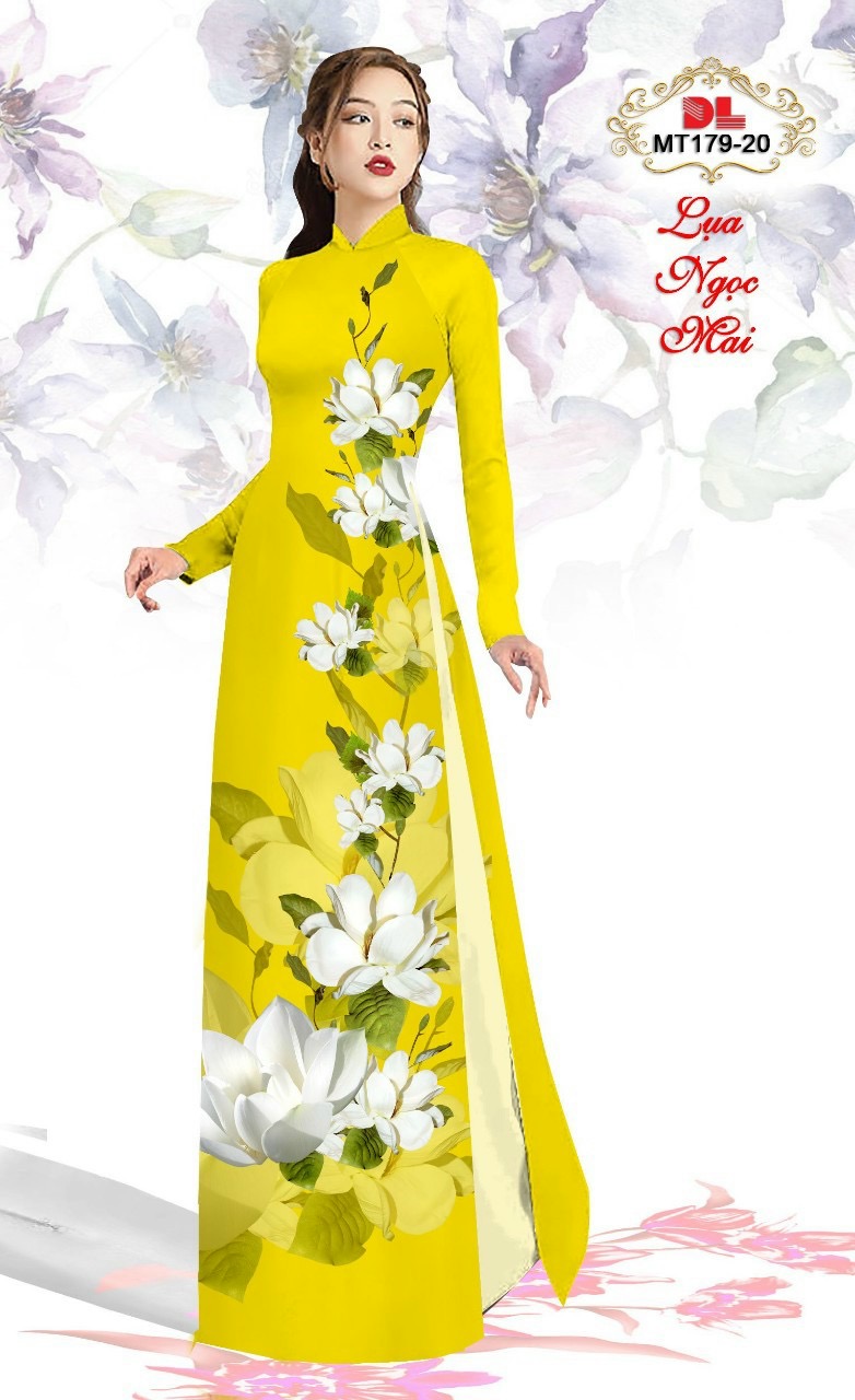 Vải áo dài hoa 3d Dlmt-179 - Ảnh 14