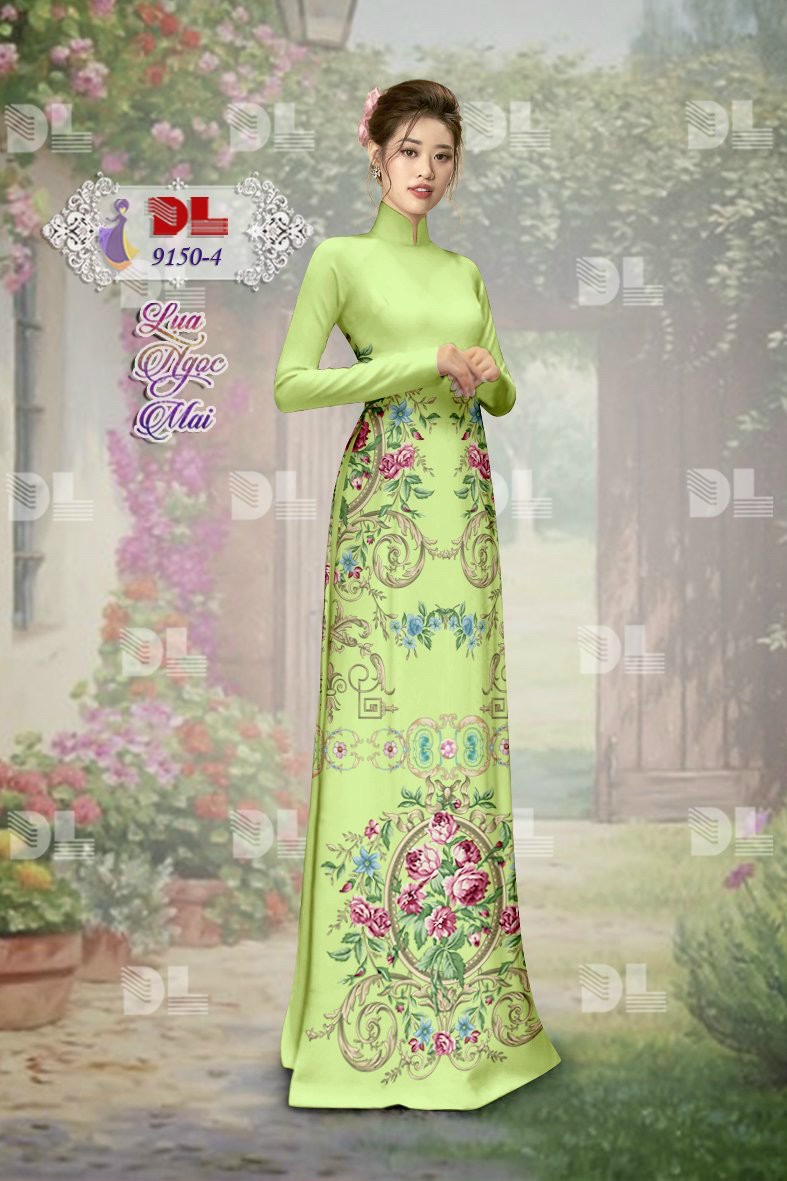 Vải áo dài hoa văn dl-9150