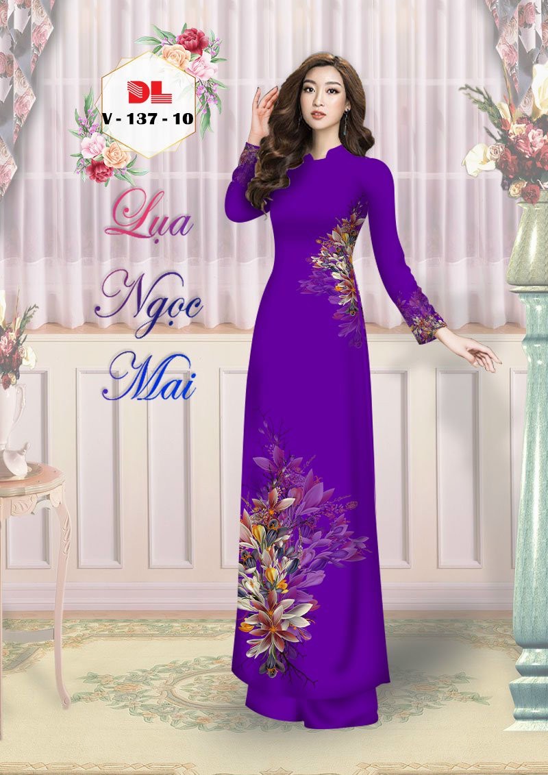 Vải áo dài hoa ngay eo Dlv-137 - Ảnh 13