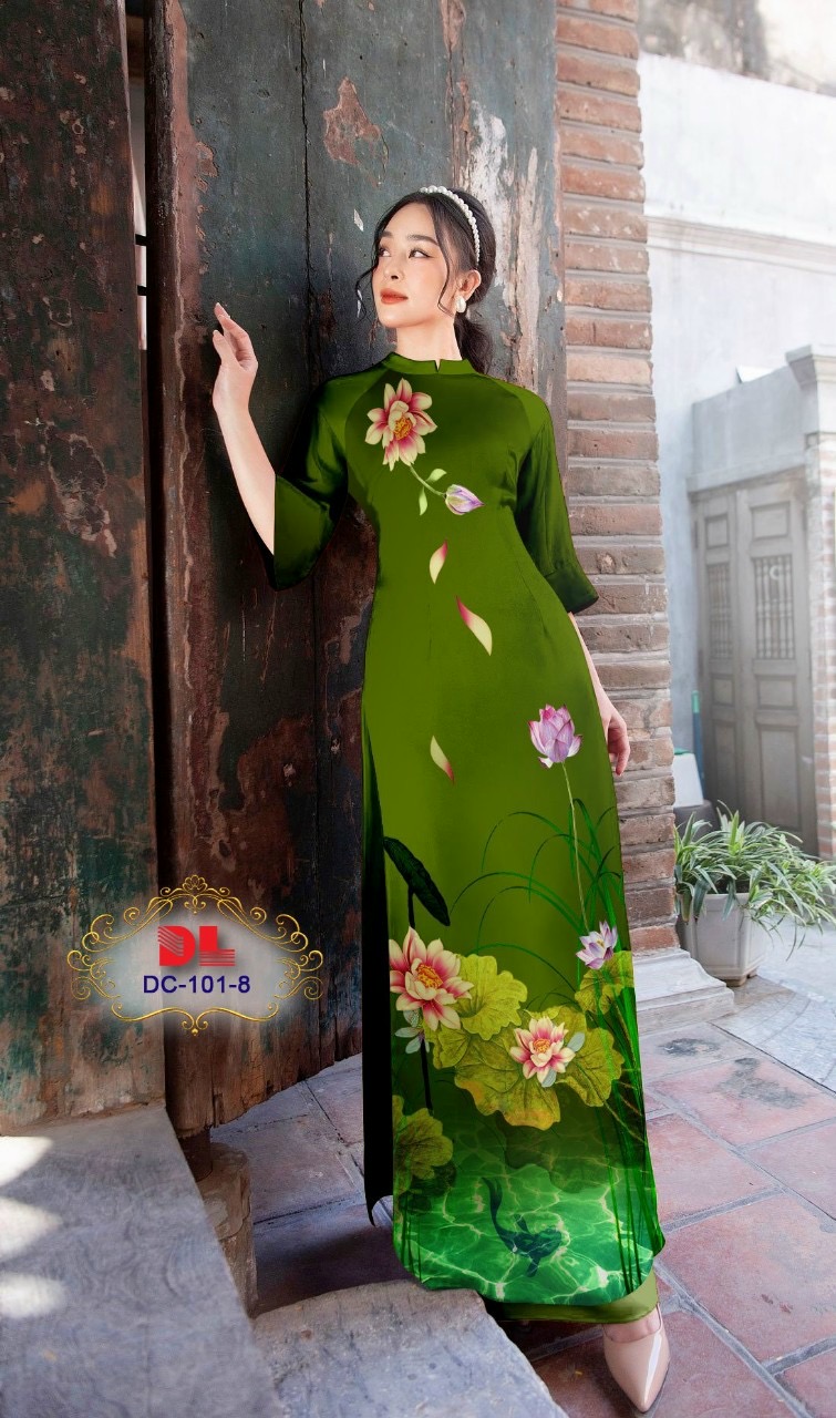 Vải áo dài hoa sen dldc-101 - Ảnh 13