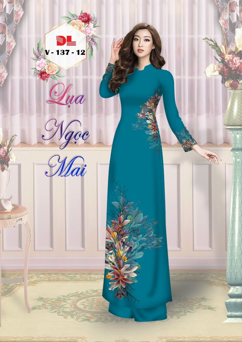 Vải áo dài hoa ngay eo Dlv-137 - Ảnh 14
