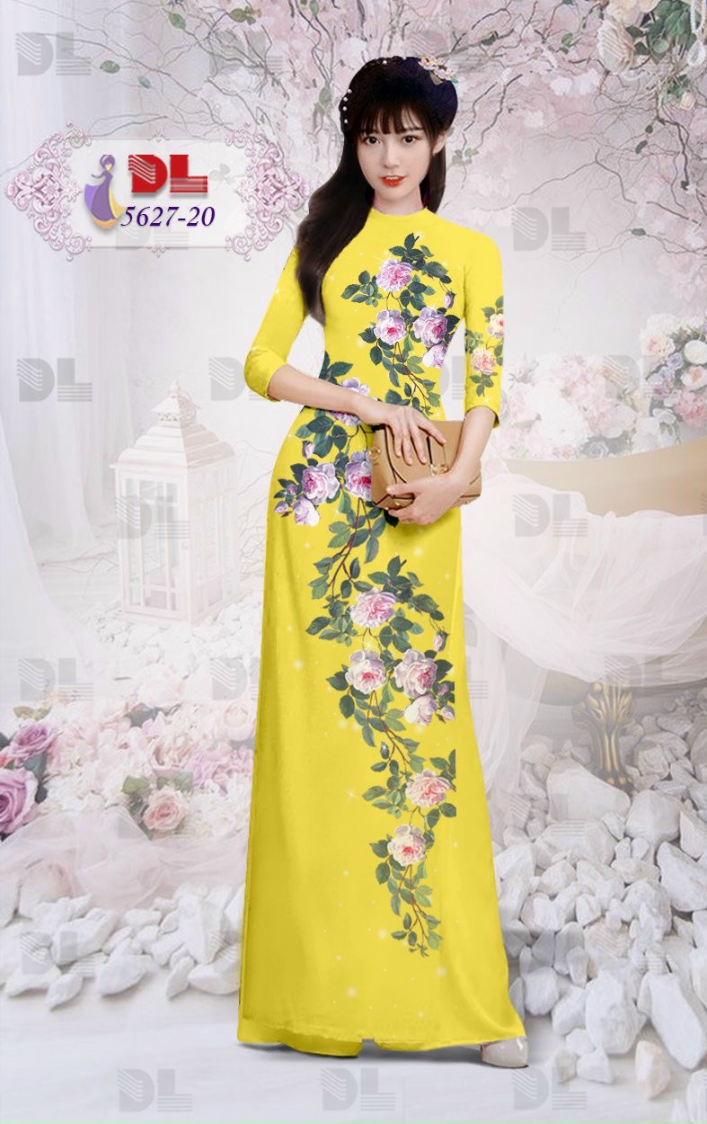 Vải áo dài hoa hồng Dl-5627 - Ảnh 8