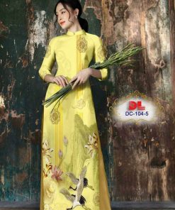 Vải áo dài hoa sen dldc-104