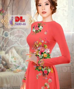 Vải áo dài hoa ngay eo dl-5600