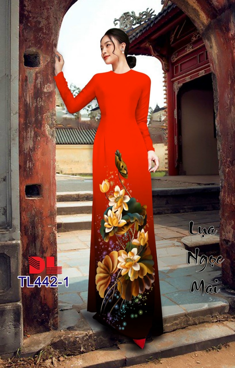 Vải áo dài hoa sen dltl-442 - Ảnh 2