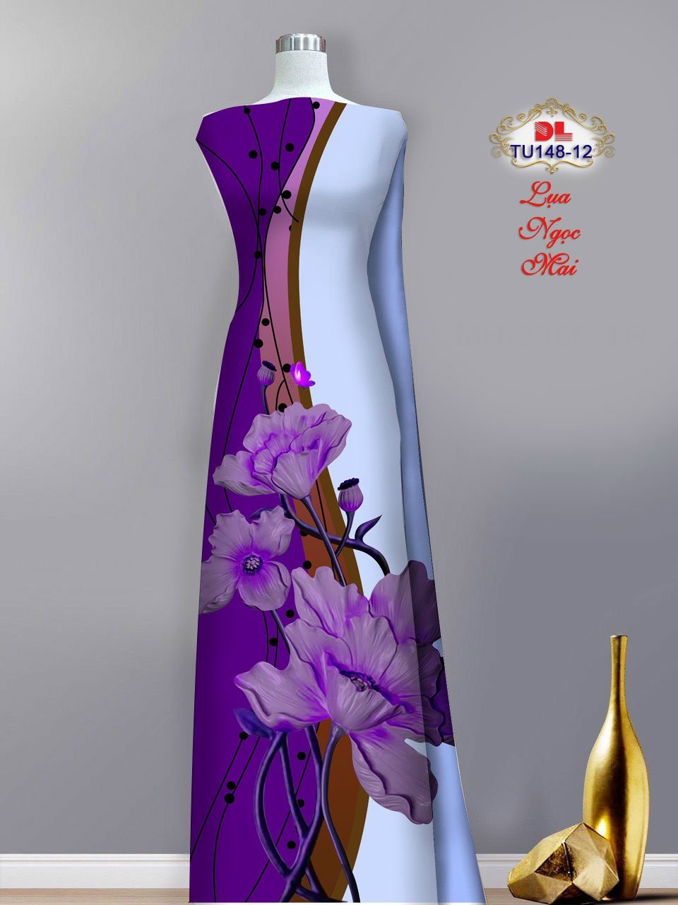 Vải áo dài phong cảnh dltu-148 - Ảnh 8