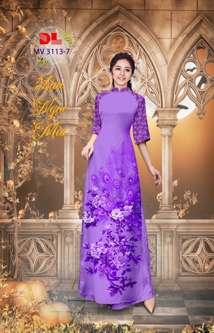 Vải áo dài chim công cò Dlmv-3113 - Ảnh 11