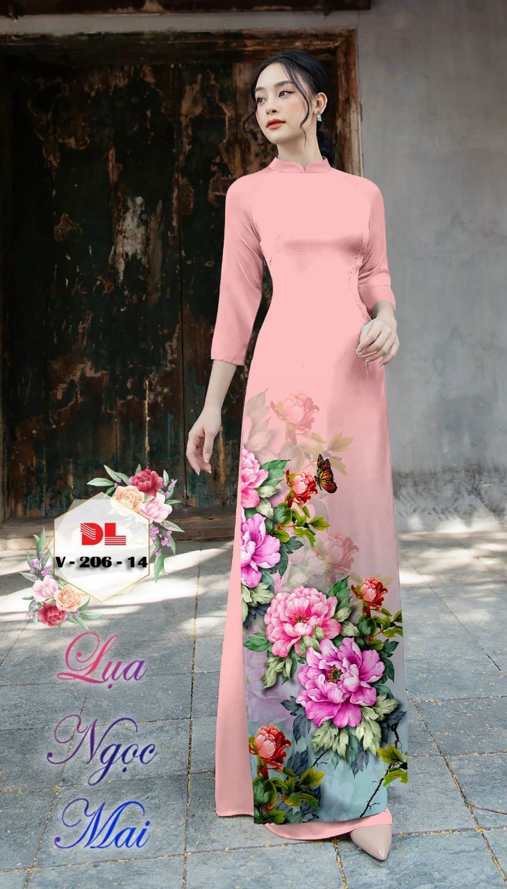 Vải áo dài hoa 3d dlv-206 - Ảnh 9