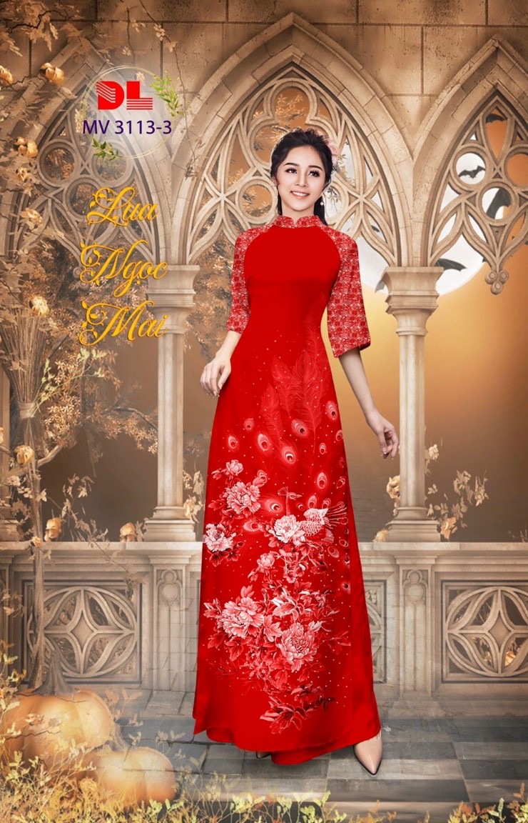 Vải áo dài chim công cò Dlmv-3113 - Ảnh 10
