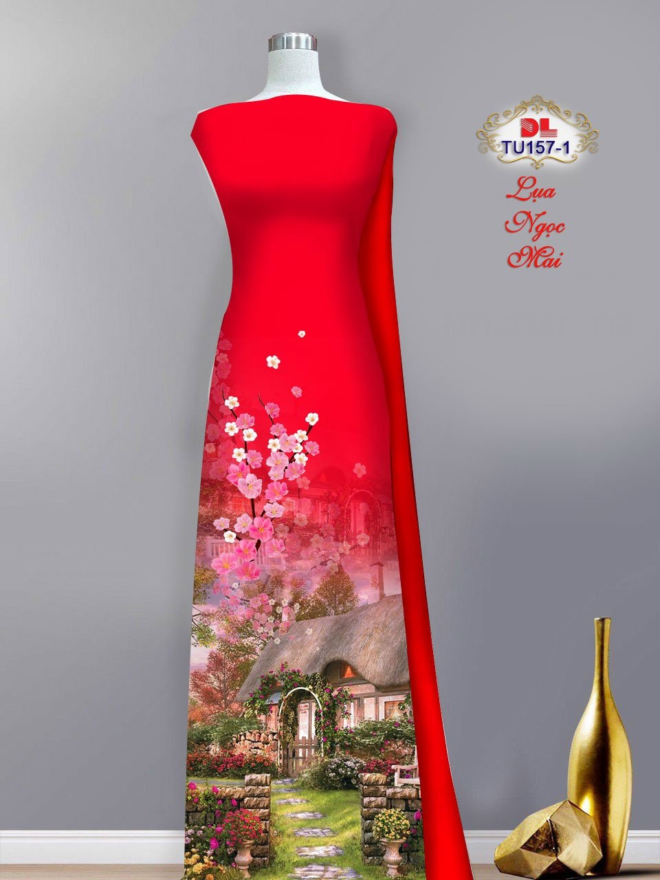 Vải áo dài phong cảnh dltu-157 - Ảnh 13