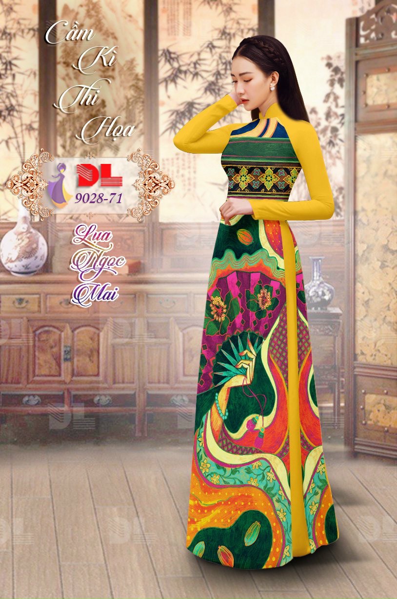 Vải áo dài hoa văn Dl-9028 - Ảnh 2