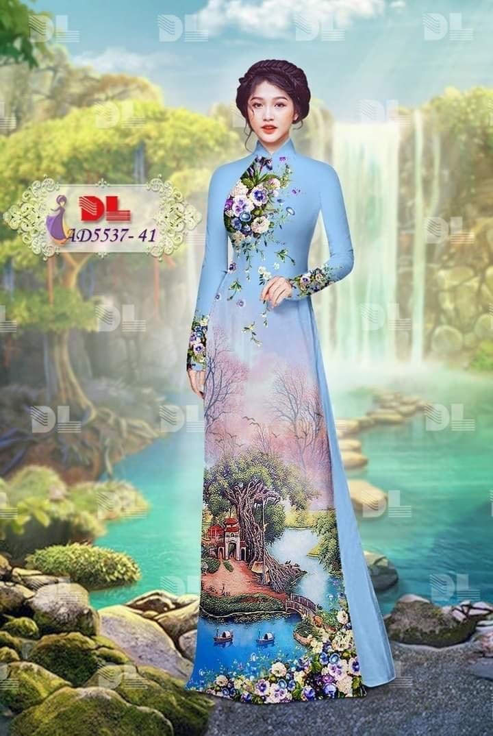 Vải áo dài phong cảnh dl-5537 - Ảnh 14